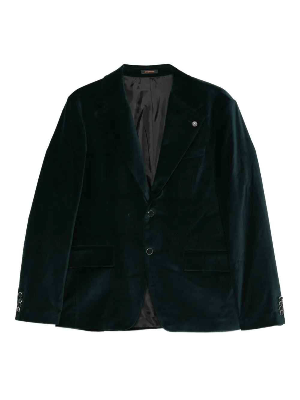 Бархатный пиджак на двух пуговицах OFFICINA 36, зеленый
Бархатный пиджак на двух пуговицах OFFICINA 36, зеленый