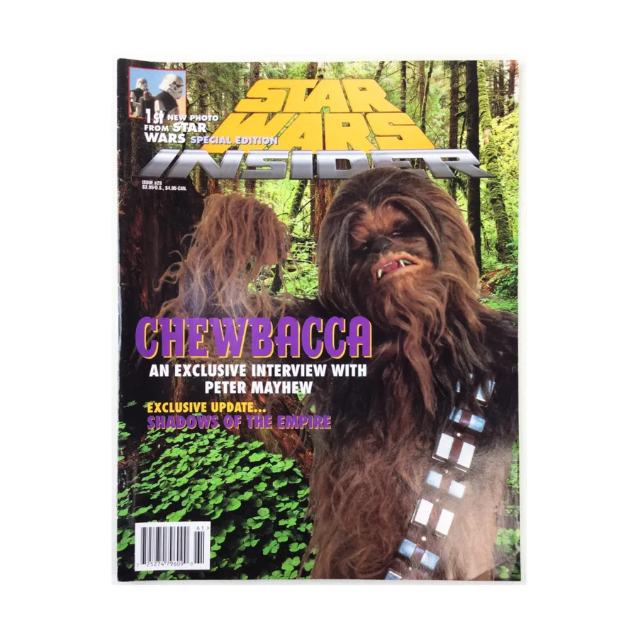 Журнал #28 "Chewbacca, Shadows of the Empire, Joe Johnston", Star Wars Insider #023 - #50 (WOTC)
Журнал #28 "Chewbacca, Shadows of the Empire, Joe Johnston", Star Wars Insider #023 - #50 (WOTC)