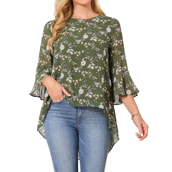 Женская блузка с цветочным принтом, асимметричным подолом и рукавом 3/4 Inspire Chic, Green
Женская блузка с цветочным принтом, асимметричным подолом и рукавом 3/4 Inspire Chic, Green
