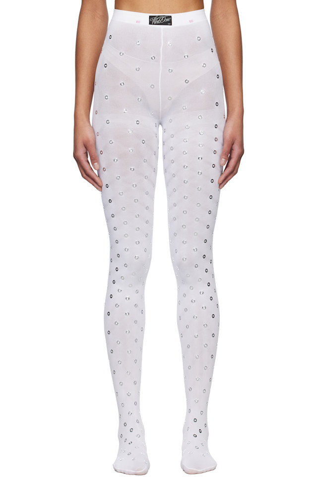 Кружевные колготки с глазками We11Done, белый
Кружевные колготки с глазками We11Done, белый