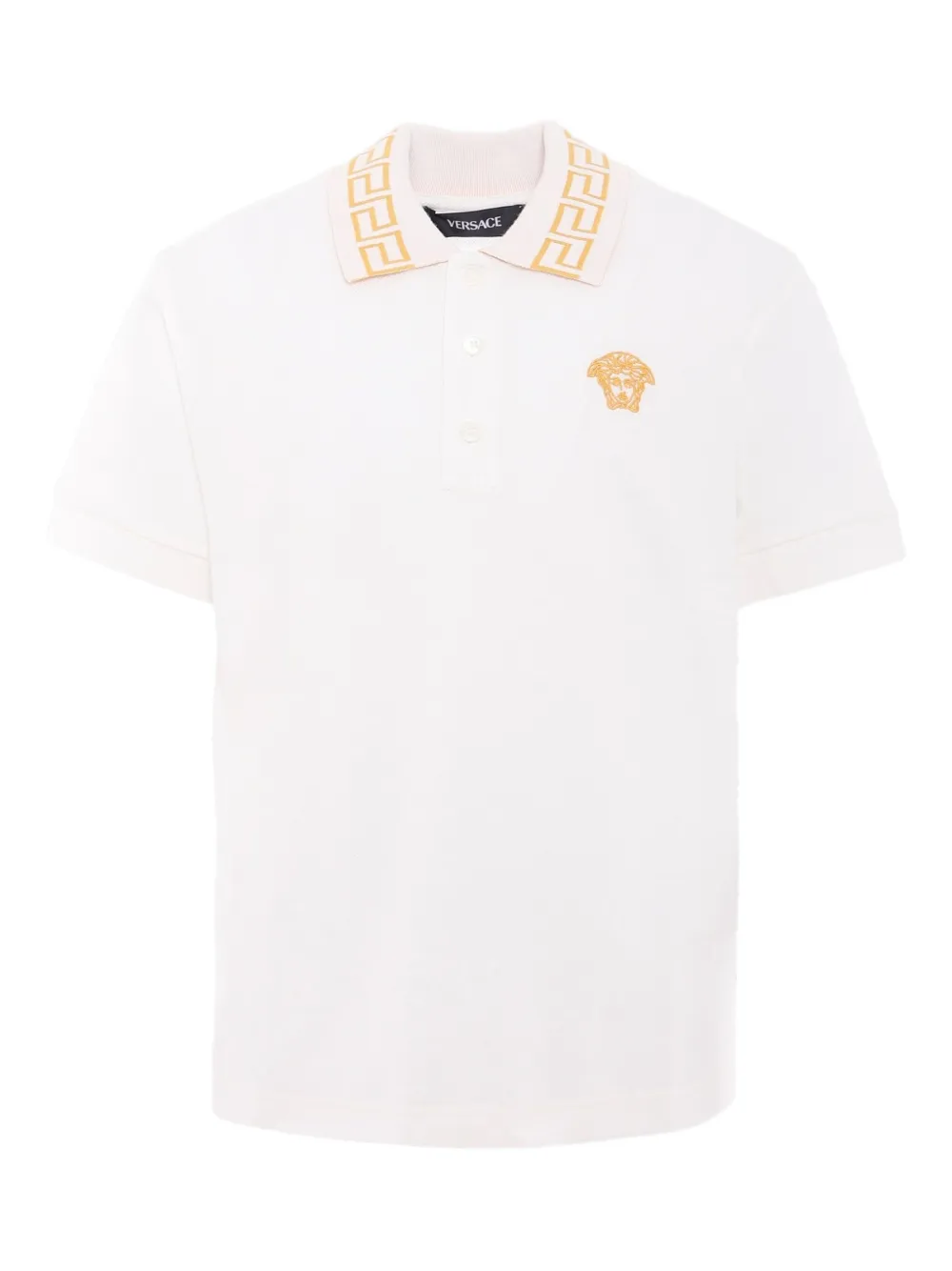 Рубашка поло с вышивкой Medusa Versace Kids, белый
Рубашка поло с вышивкой Medusa Versace Kids, белый