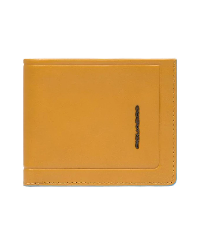 Мужской кожаный кошелек с откидным окошком для удостоверения личности, отделениями для монет и карт, с защитой от RFID-сканирования. Piquadro, желтый
Мужской кожаный кошелек с откидным окошком для удостоверения личности, отделениями для монет и карт, с защитой от RFID-сканирования. Piquadro, желтый