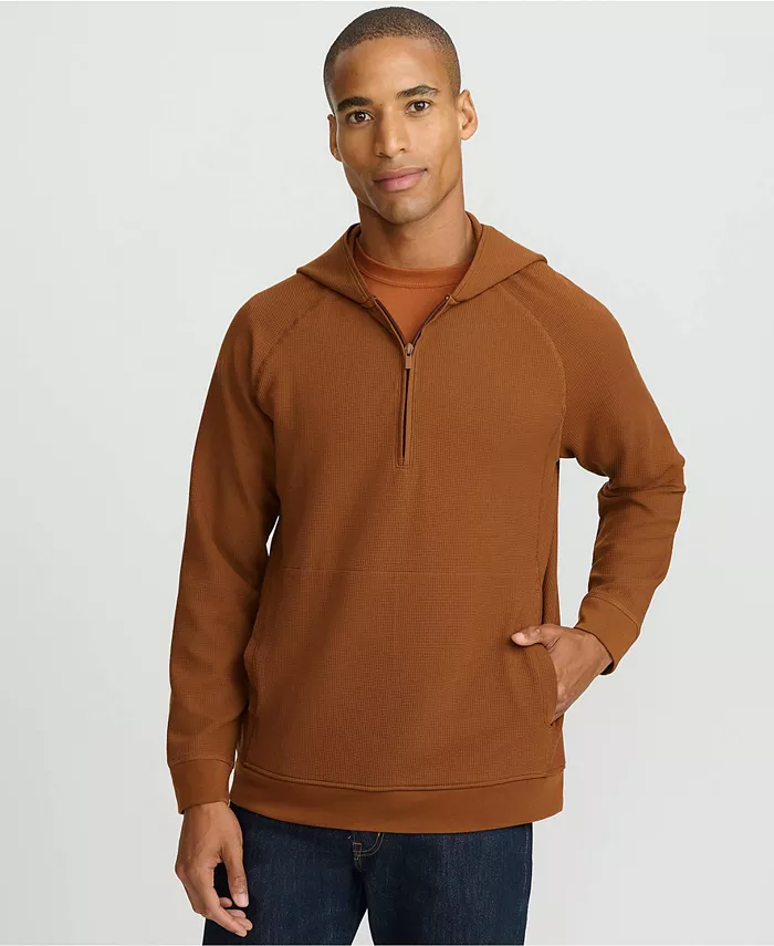 Мужская худи с длинными рукавами и четвертью молнии в стиле вафельной ткани Lands' End, коричневый
Мужская худи с длинными рукавами и четвертью молнии в стиле вафельной ткани Lands' End, коричневый