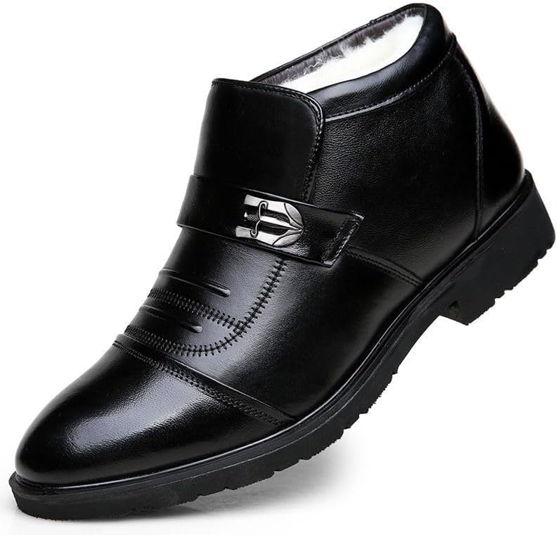 Мужские кожаные зимние ботинки с теплой меховой подкладкой, слипоны, противоскользящие, водоотталкивающие, для улицы, формальные, массивные ботильоны Hhhchpm, черный
Мужские кожаные зимние ботинки с теплой меховой подкладкой, слипоны, противоскользящие, водоотталкивающие, для улицы, формальные, массивные ботильоны Hhhchpm, черный