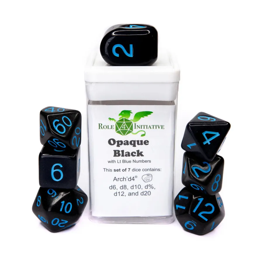 Набор Poly — непрозрачный черный с голубым и Arch'd4 (7), Game Dice - Opaque (Role 4 Initiative)
Набор Poly — непрозрачный черный с голубым и Arch'd4 (7), Game Dice - Opaque (Role 4 Initiative)