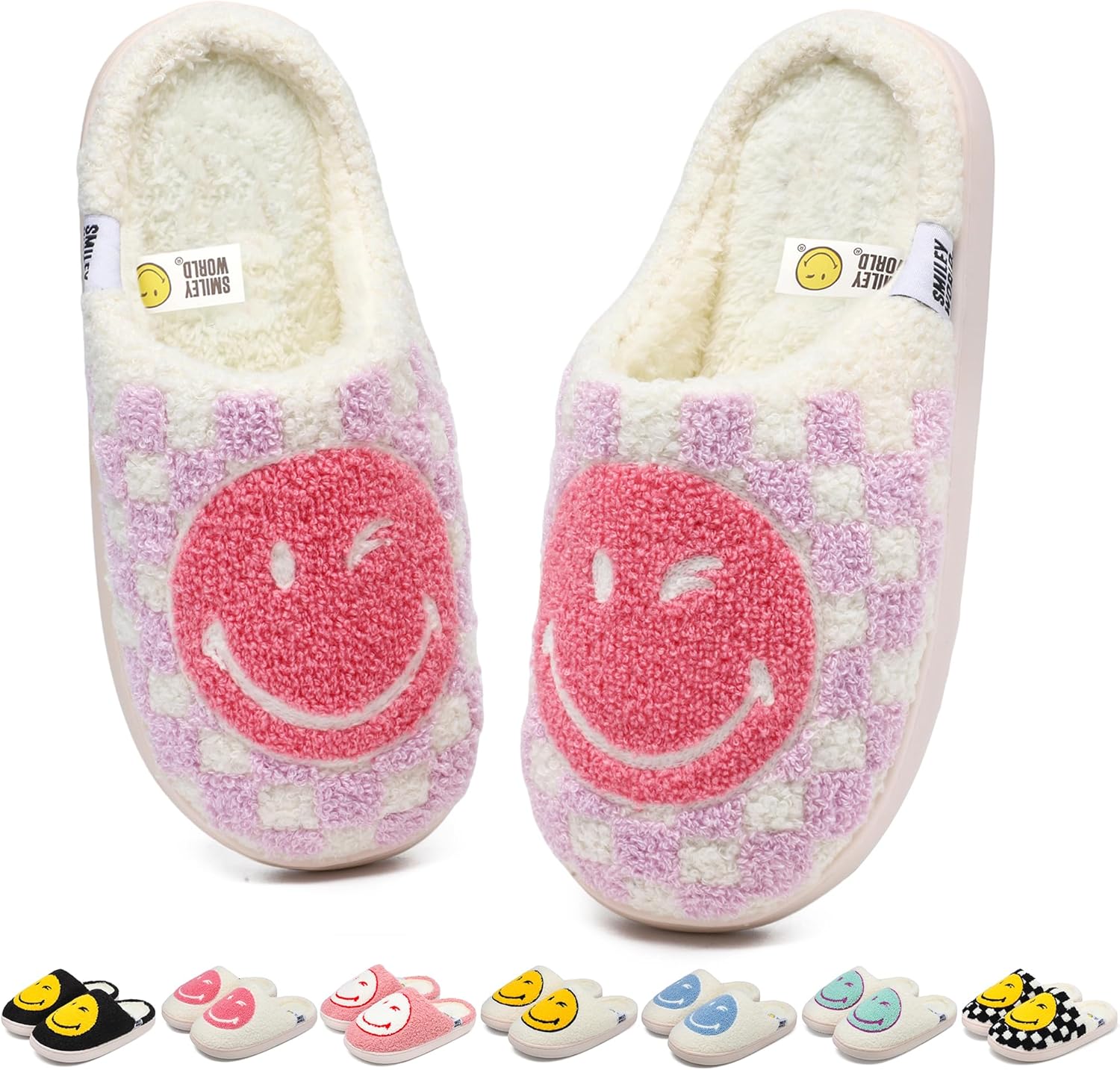 SMILEYWORLD Женские и мужские тапочки с улыбающимся лицом, Удобные теплые плюшевые домашние тапочки, Ретро забавные счастливые улыбки, мягкие тапочки из пены с эффектом памяти, для дома и улицы, розовый
SMILEYWORLD Женские и мужские тапочки с улыбающимся лицом, Удобные теплые плюшевые домашние тапочки, Ретро забавные счастливые улыбки, мягкие тапочки из пены с эффектом памяти, для дома и улицы, розовый