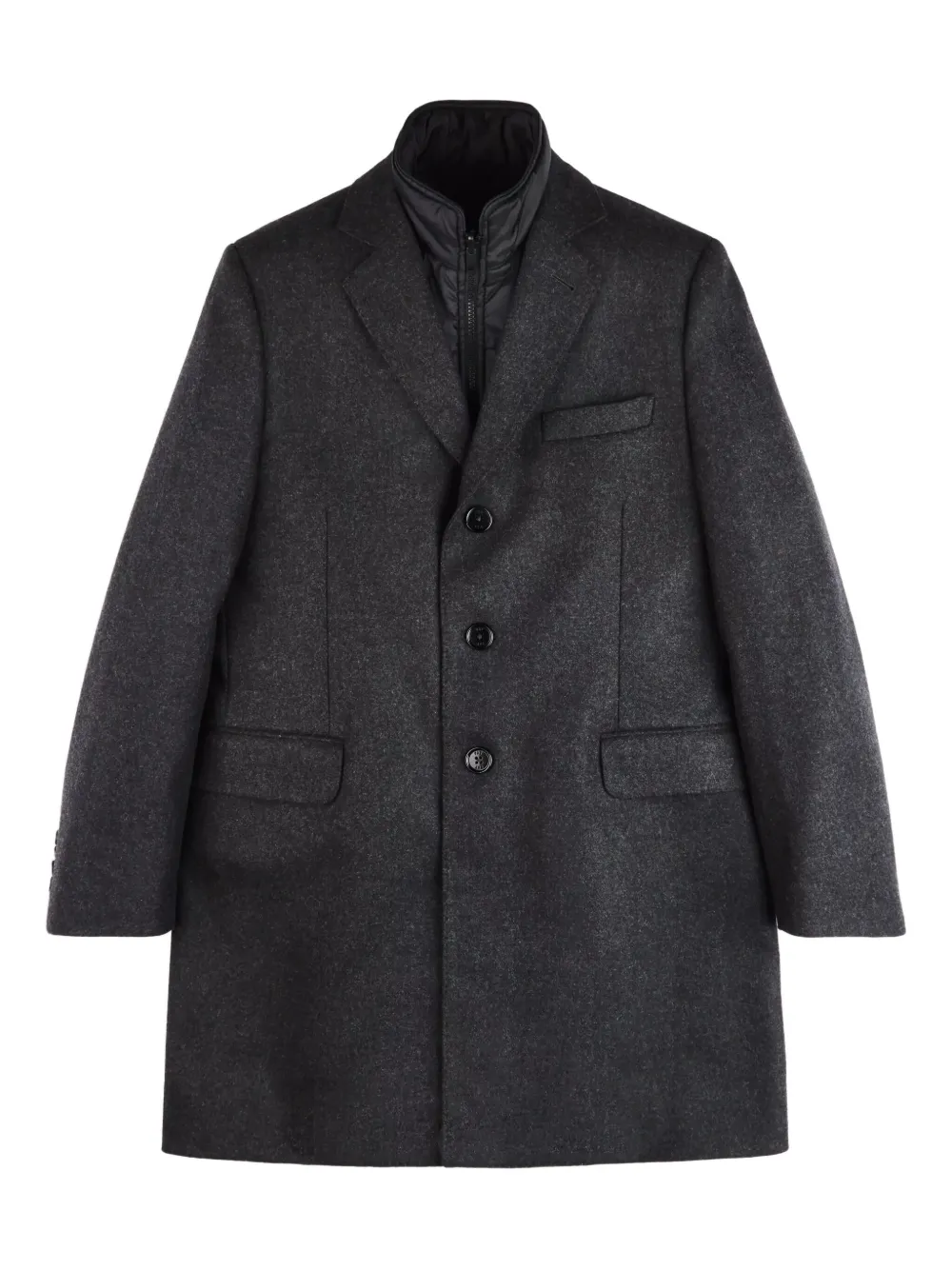 Шерстяное пальто на пуговицах с молнией Fay, серый
Шерстяное пальто на пуговицах с молнией Fay, серый