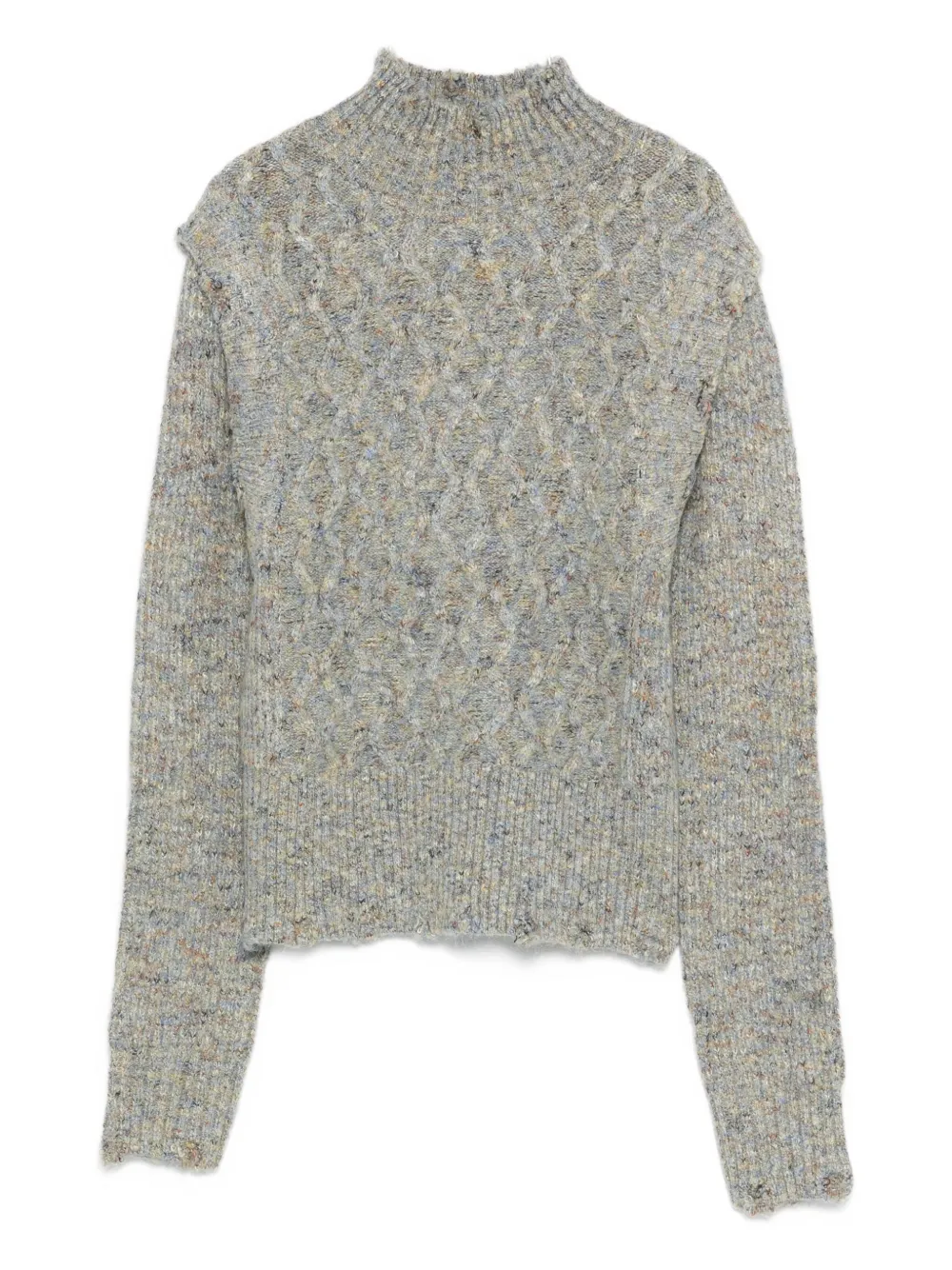 Жаккардовый свитер с высоким воротом PINKO, серый 
Жаккардовый свитер с высоким воротом PINKO, серый