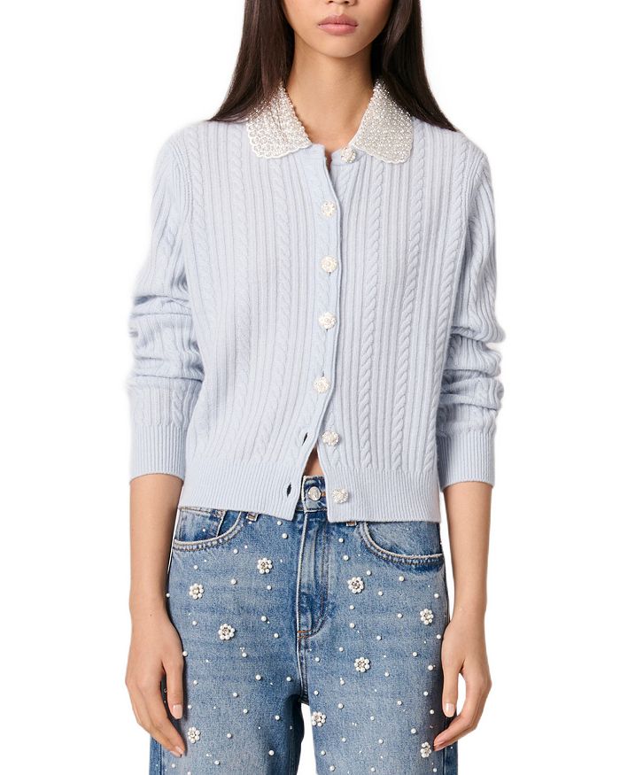 Кардиган с воротником-хомутом Maje, синий
Кардиган с воротником-хомутом Maje, синий