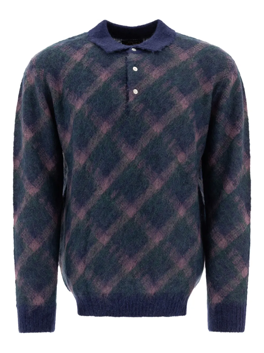 Рубашка-поло с диагональным узором BEAMS PLUS, синий
Рубашка-поло с диагональным узором BEAMS PLUS, синий