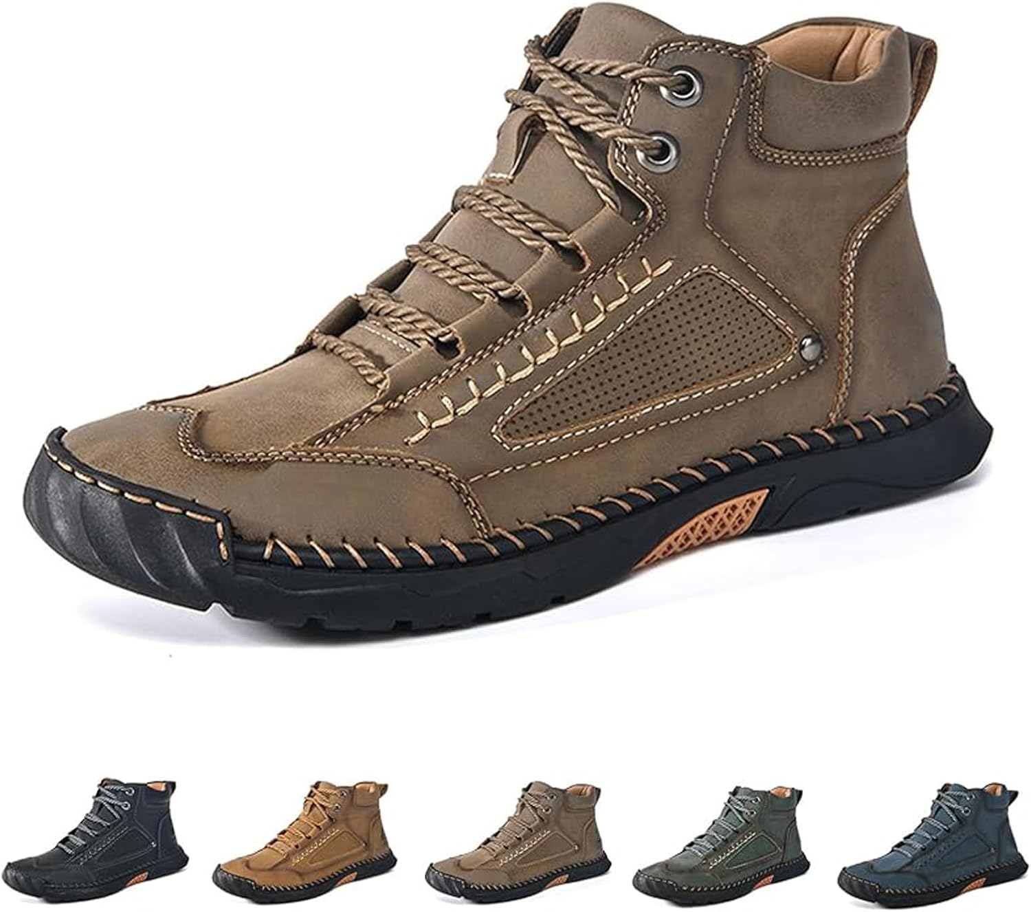 Мужские удобные кожаные ботинки ручной работы - водонепроницаемые, с поддержкой свода стопы и снижением давления Generic, хаки
Мужские удобные кожаные ботинки ручной работы - водонепроницаемые, с поддержкой свода стопы и снижением давления Generic, хаки