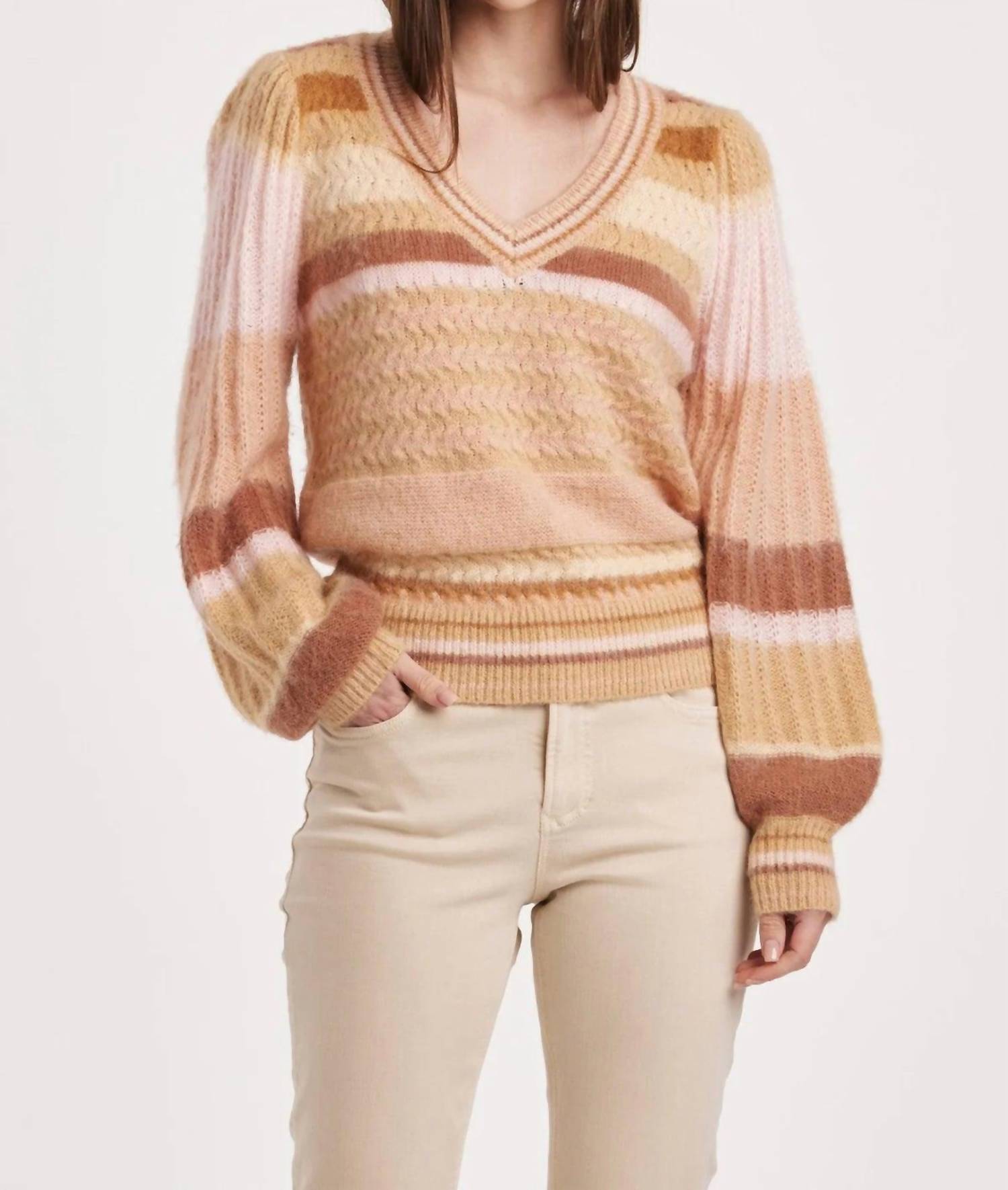 Женевский полосатый свитер в медной розе Another Love, розовый
Женевский полосатый свитер в медной розе Another Love, розовый