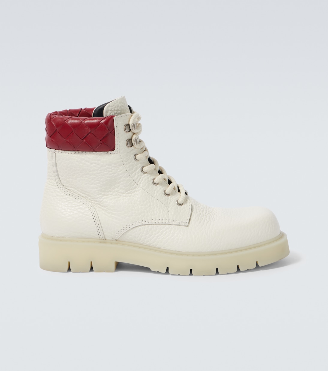 Ботинки шнурованные из кожи Haddock Intrecciato Bottega Veneta, White-Deep Red, Белый, Ботинки шнурованные из кожи Haddock Intrecciato Bottega Veneta, White-Deep Red
Ботинки шнурованные из кожи Haddock Intrecciato Bottega Veneta, White-Deep Red, Белый, Ботинки шнурованные из кожи Haddock Intrecciato Bottega Veneta, White-Deep Red