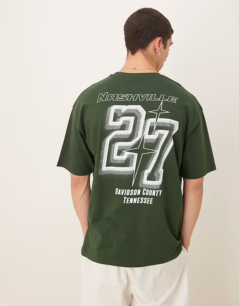 Футболка свободного кроя ASOS DESIGN с изображением города темно-зеленого цвета
Футболка свободного кроя ASOS DESIGN с изображением города темно-зеленого цвета