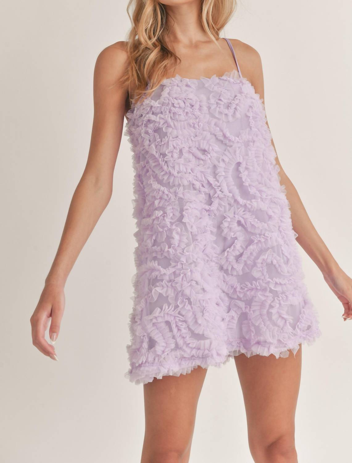 Текстурированное мини-платье из тюля лавандового цвета Klesis
Текстурированное мини-платье из тюля лавандового цвета Klesis