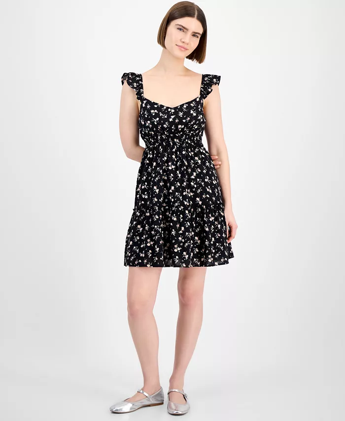 Мини-платье с расклешенными рукавами и цветочным принтом для девушек Pink Rose, черный
Мини-платье с расклешенными рукавами и цветочным принтом для девушек Pink Rose, черный