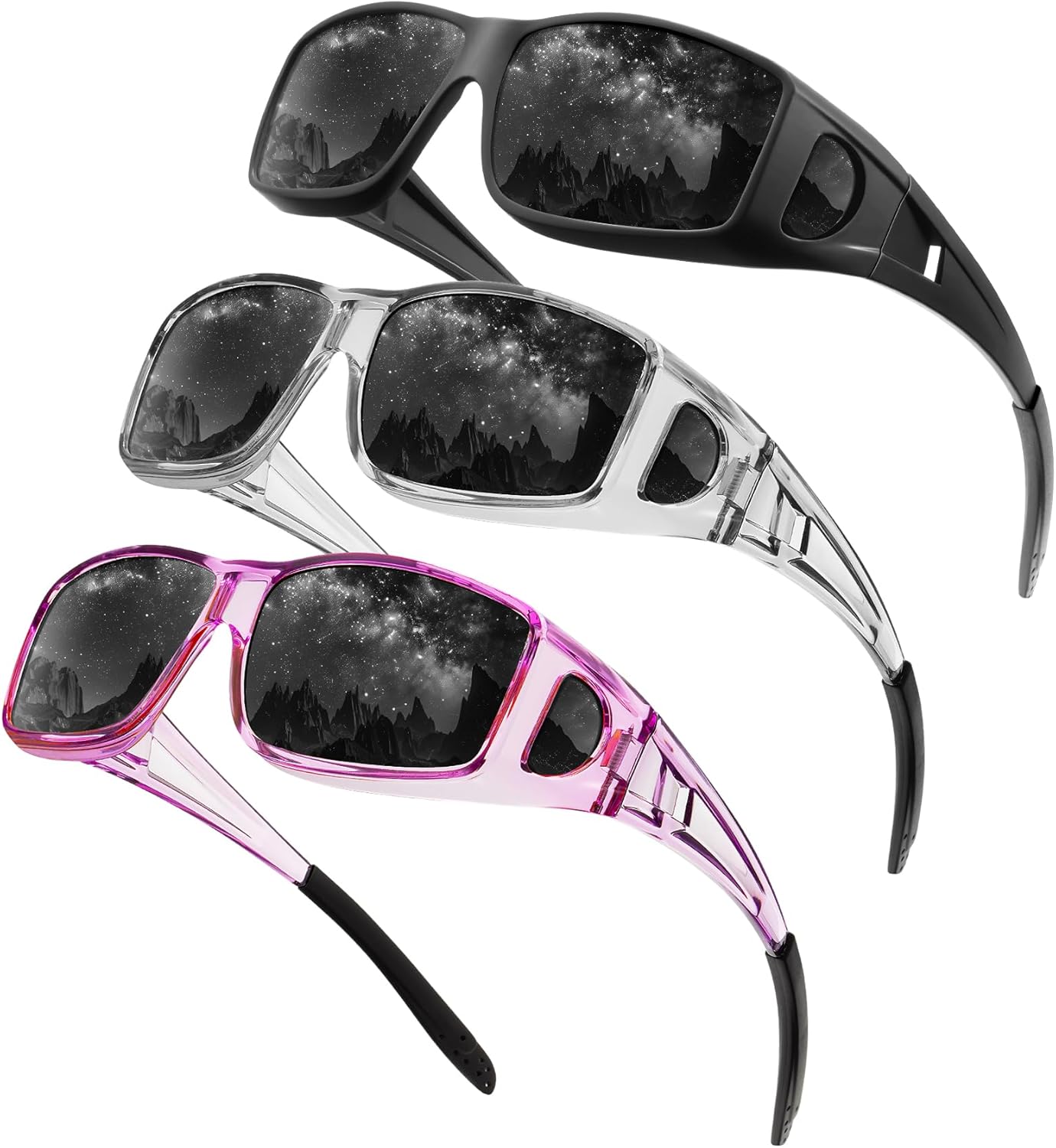 Очки ночного видения, надеваемые поверх очков, для мужчин и женщин, с обтекаемыми антибликовыми линзами HD для ночного вождения QALLY, B06-matte Black/Clear Grey/Clear Purple
Очки ночного видения, надеваемые поверх очков, для мужчин и женщин, с обтекаемыми антибликовыми линзами HD для ночного вождения QALLY, B06-matte Black/Clear Grey/Clear Purple