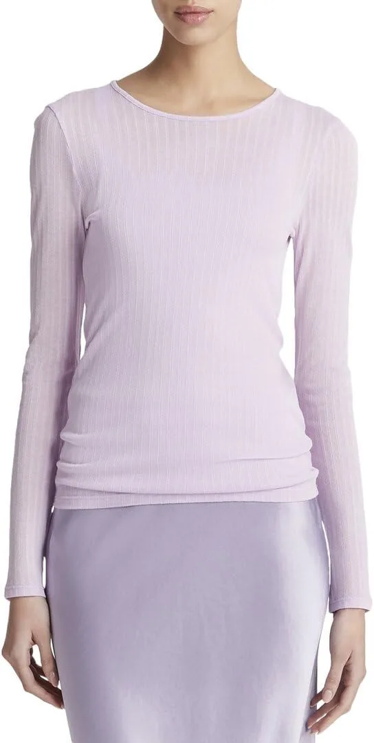 Vince Женская Полупрозрачная Блузка с Длинными Рукавами и Круглым Вырезом
Vince Женская Полупрозрачная Блузка с Длинными Рукавами и Круглым Вырезом