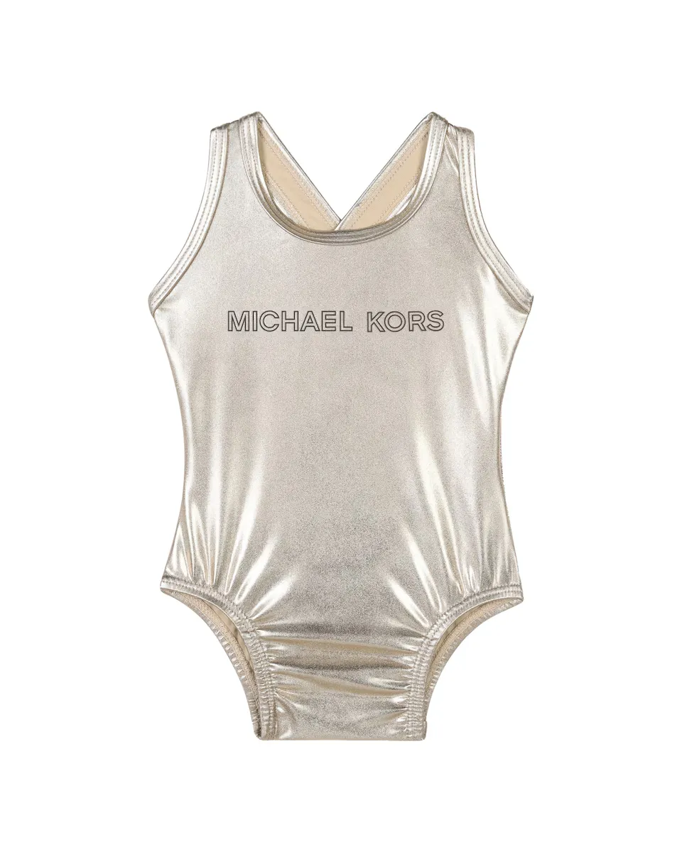 Купальник для девочки с логотипом спереди и перекрещенными бретелями Michael Kors, золотой
Купальник для девочки с логотипом спереди и перекрещенными бретелями Michael Kors, золотой