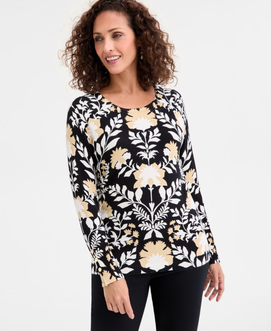 Женский свитер с принтом и круглым вырезом JM Collection, Deep Black Combo
Женский свитер с принтом и круглым вырезом JM Collection, Deep Black Combo