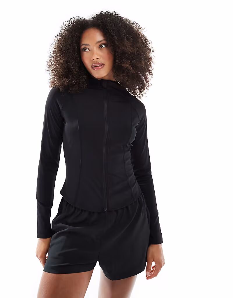 Топ South Beach с длинными рукавами и молнией черного цвета
Топ South Beach с длинными рукавами и молнией черного цвета