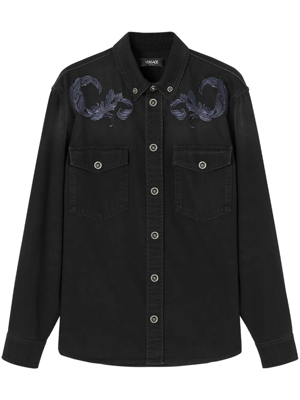 Джинсовая рубашка Barocco с вышивкой VERSACE, черный
Джинсовая рубашка Barocco с вышивкой VERSACE, черный