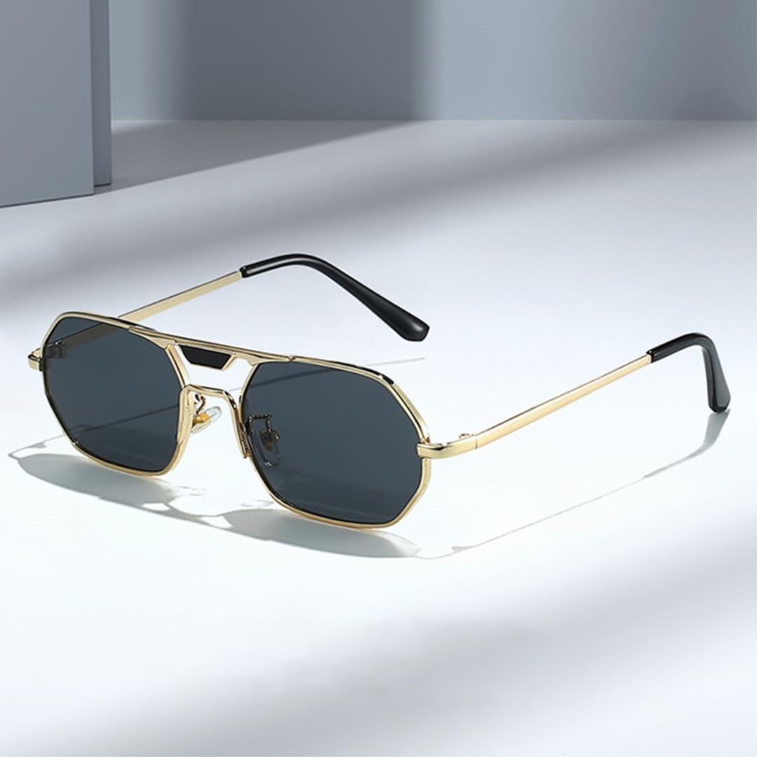 Популярные модные женские солнцезащитные очки с двойной перемычкой, многоугольными и квадратными металлическими линзами, ретро-градиентные, с защитой от УФ-излучения UV400, модные мужские очки TVTBBVV, Golden Tea Gradient
Популярные модные женские солнцезащитные очки с двойной перемычкой, многоугольными и квадратными металлическими линзами, ретро-градиентные, с защитой от УФ-излучения UV400, модные мужские очки TVTBBVV, Golden Tea Gradient