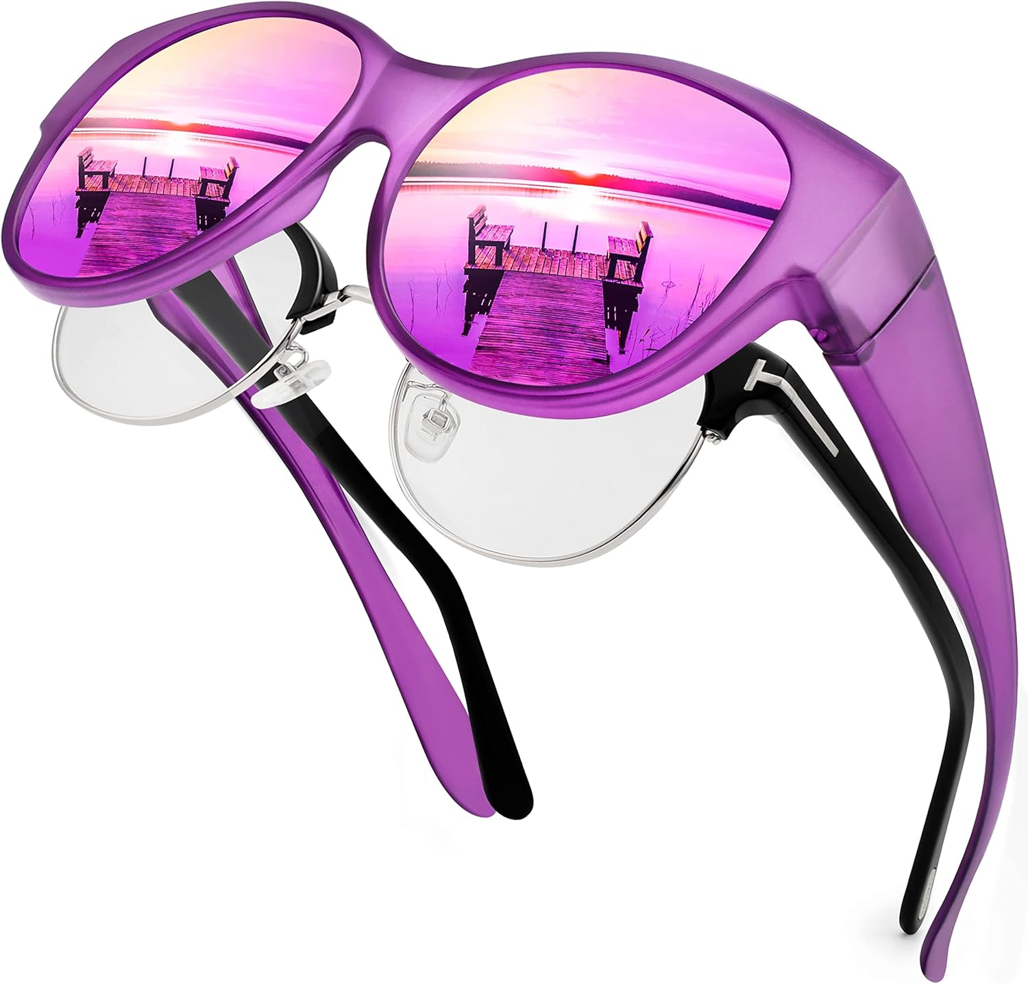 Поляризованные солнцезащитные очки поверх обычных очков для женщин, солнцезащитные очки-«кошачий глаз», модные солнцезащитные очки с защитой от УФ-излучения UV400 Paukis, P04 Matte Purple/Purple Mirrored
Поляризованные солнцезащитные очки поверх обычных очков для женщин, солнцезащитные очки-«кошачий глаз», модные солнцезащитные очки с защитой от УФ-излучения UV400 Paukis, P04 Matte Purple/Purple Mirrored