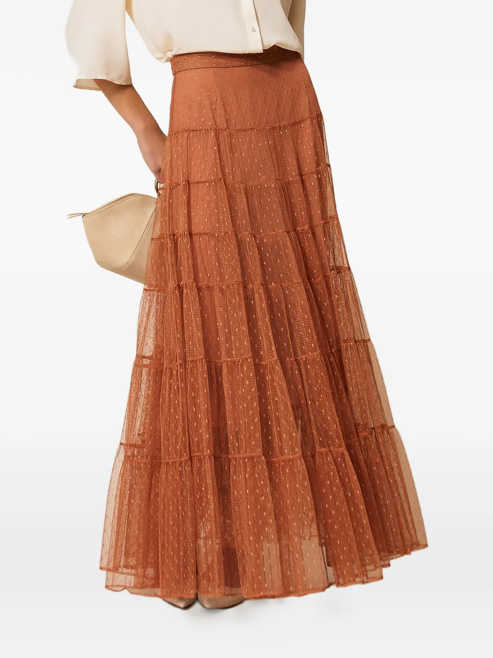 Ярусная юбка из тюля Twinset, коричневый
Ярусная юбка из тюля Twinset, коричневый