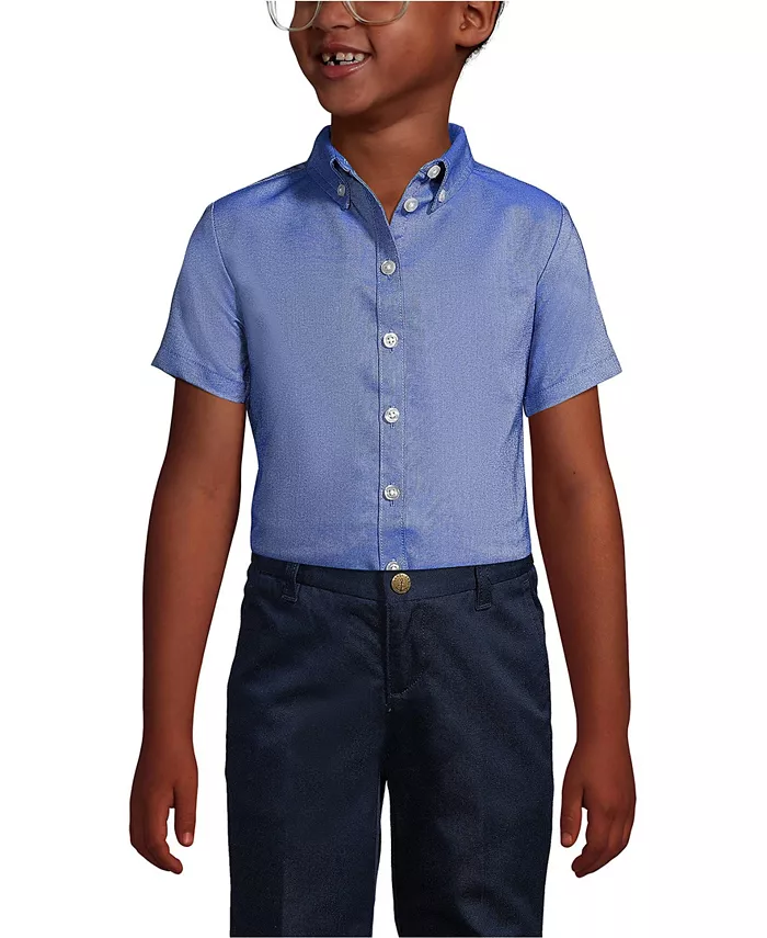 Блуза с коротким рукавом Oxford для девочек старшего возраста Lands' End, синий
Блуза с коротким рукавом Oxford для девочек старшего возраста Lands' End, синий
