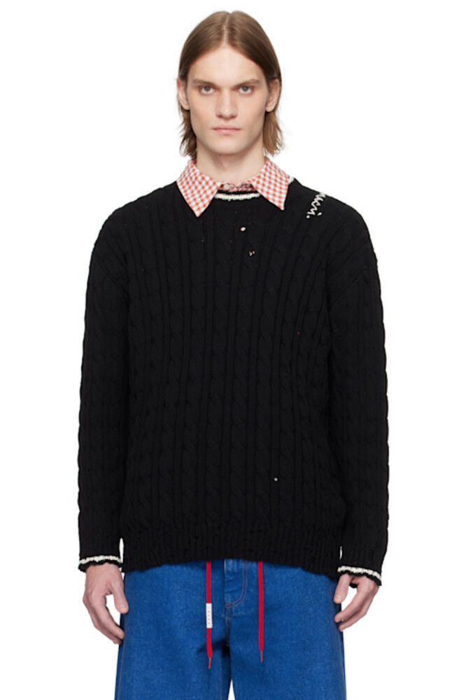 Черный свитер с растрепанной косой Marni
Черный свитер с растрепанной косой Marni