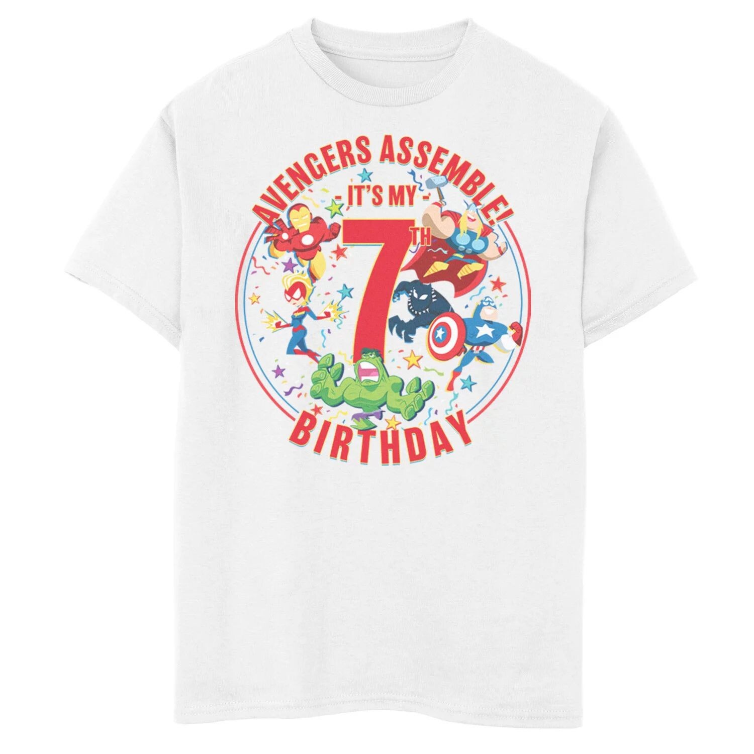 Футболка с рисунком «Марвел Мстители» для мальчиков 8–20 лет «Это мое 7-летие» Marvel
Футболка с рисунком «Марвел Мстители» для мальчиков 8–20 лет «Это мое 7-летие» Marvel