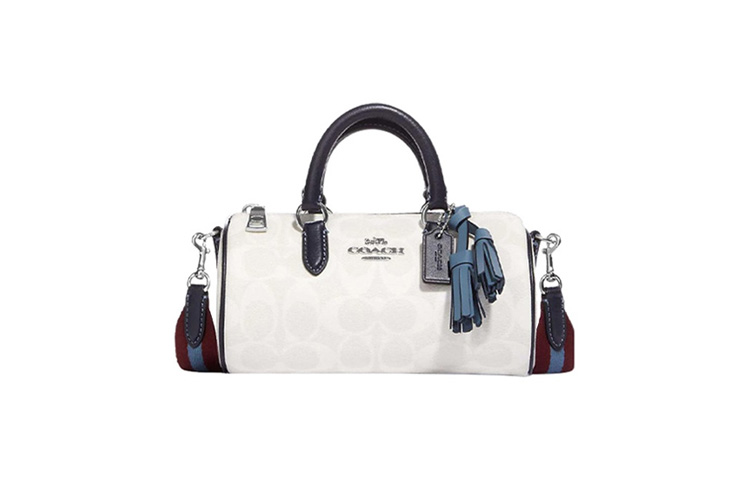 Сумка Lacey из искусственной кожи, через плечо, кросс-боди среднего размера для женщин, цвет мел белый и индиго COACH 
Сумка Lacey из искусственной кожи, через плечо, кросс-боди среднего размера для женщин, цвет мел белый и индиго COACH