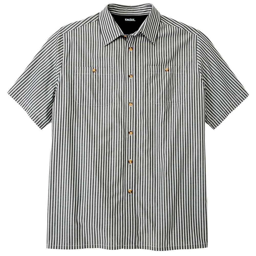 Мужская спортивная рубашка в полоску с короткими рукавами Kingsize в большую и высокую полоску KingSize, цвет Black Multi Stripe 
Мужская спортивная рубашка в полоску с короткими рукавами Kingsize в большую и высокую полоску KingSize, цвет Black Multi Stripe