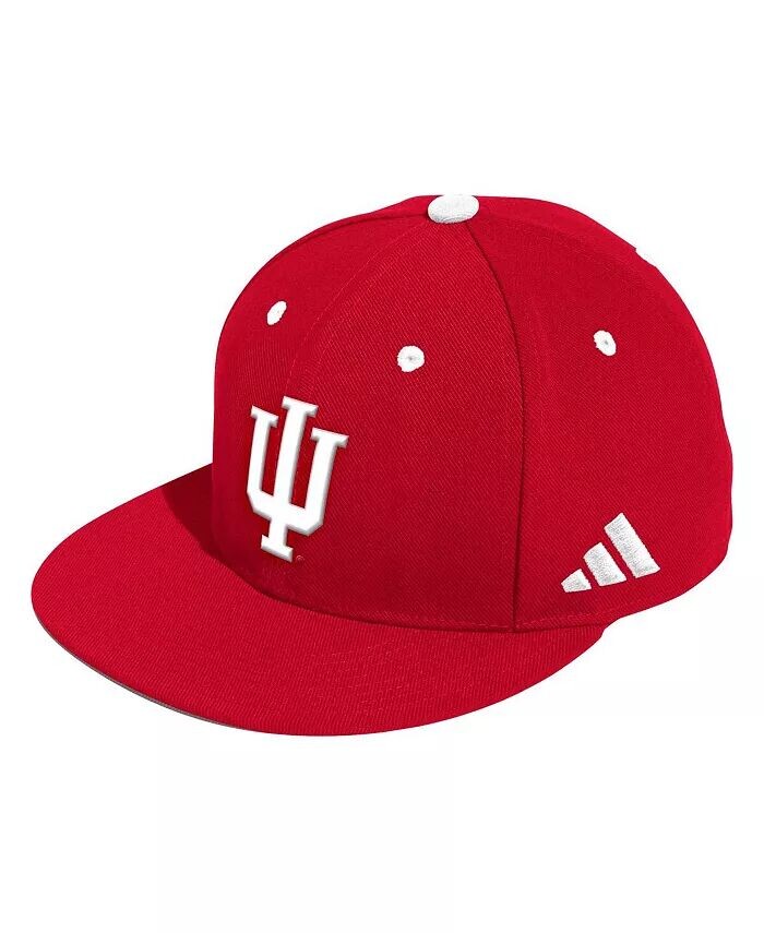 Мужские малиновые худи Indiana Hoosiers для бейсбола на поле, облегающая кепка Adidas, красный