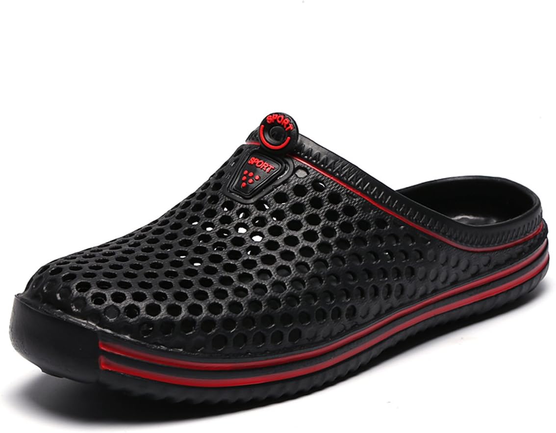 Женские и мужские тапочки для ванной, садовые, с нескользящей подошвой и отверстиями, дышащие, легкие, пляжные сандалии, быстро сохнущие, для пары, для дома и улицы Ilinxuan, черный
Женские и мужские тапочки для ванной, садовые, с нескользящей подошвой и отверстиями, дышащие, легкие, пляжные сандалии, быстро сохнущие, для пары, для дома и улицы Ilinxuan, черный