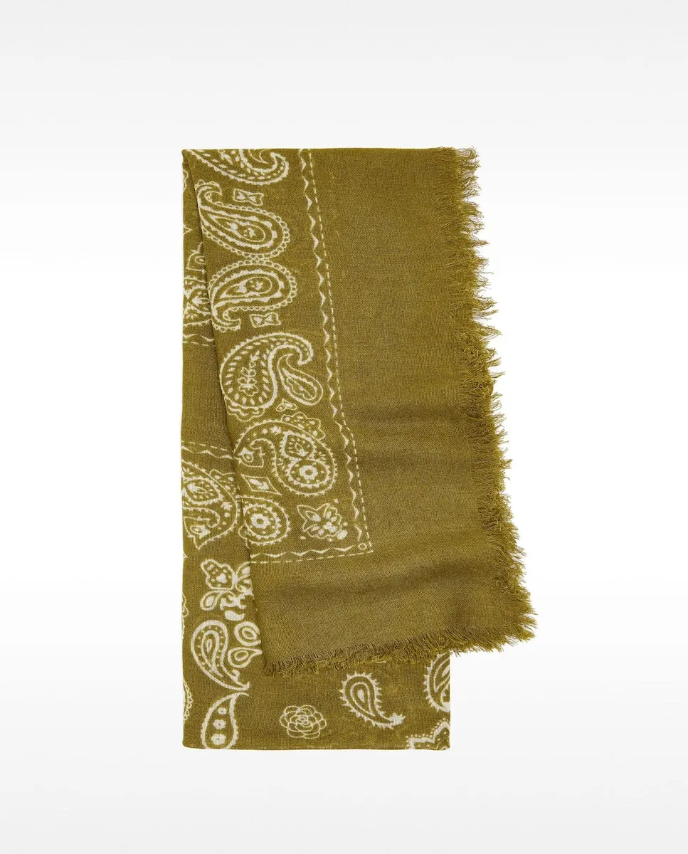 Платок с декоративной строчкой и узором пейсли Parfois, хаки
Платок с декоративной строчкой и узором пейсли Parfois, хаки