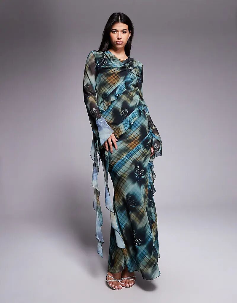 Шифоновое платье макси с тартеновым принтом Daska
Шифоновое платье макси с тартеновым принтом Daska