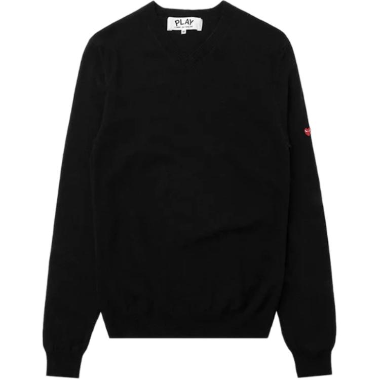 Cdg Play Мужской свитер, черные, с V-образным вырезом, средней жесткости
Cdg Play Мужской свитер, черные, с V-образным вырезом, средней жесткости