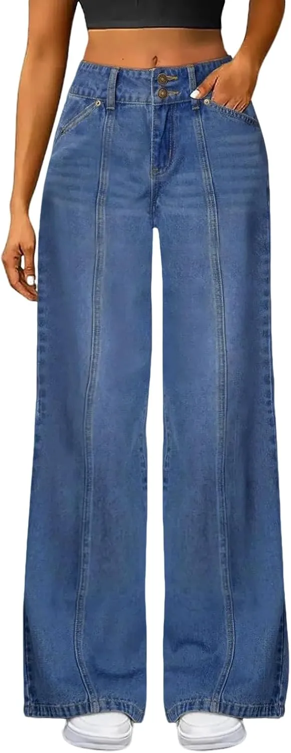 Женские джинсы прямого кроя baggy Y2k stretchy button high waisted с карманами
Женские джинсы прямого кроя baggy Y2k stretchy button high waisted с карманами