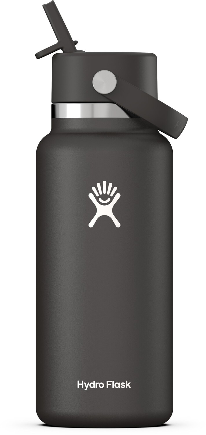 Вакуумная бутылка для воды Hydro Flask с широким горлышком, черный