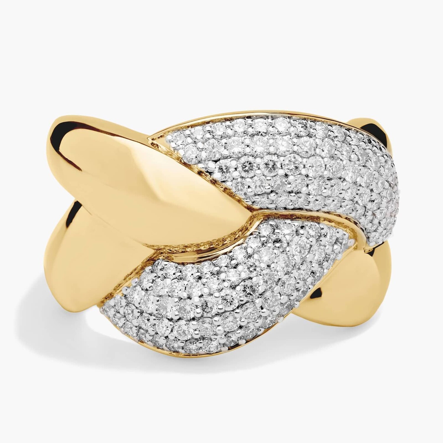 Модное кольцо с переплетенными бриллиантовыми звеньями из 14-каратного желтого золота (1 карат, двойной). Blue Nile
Модное кольцо с переплетенными бриллиантовыми звеньями из 14-каратного желтого золота (1 карат, двойной). Blue Nile