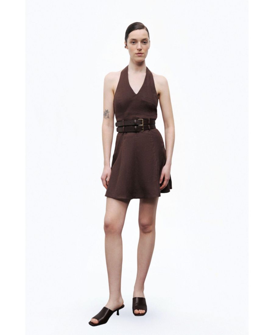 Женское мини-платье с двойным поясом NOCTURNE, Dark brown
Женское мини-платье с двойным поясом NOCTURNE, Dark brown