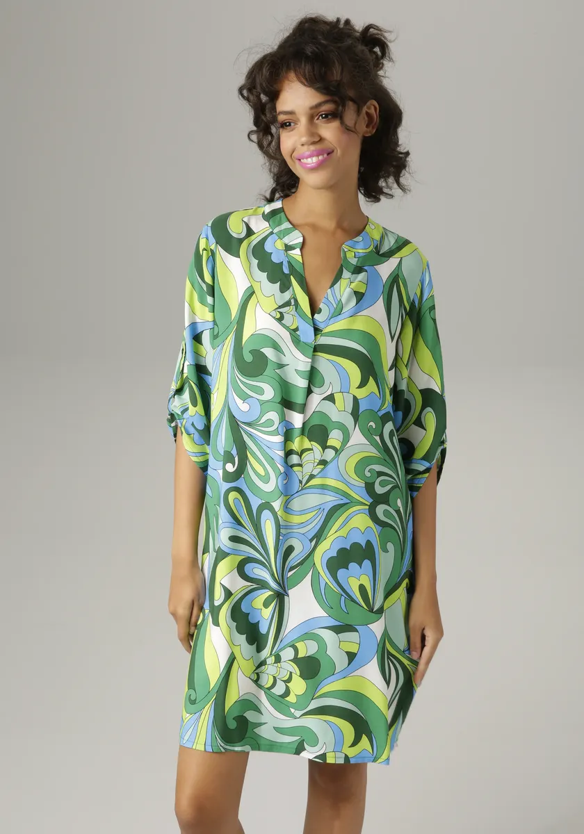 Летнее платье Aniston CASUAL с гармоничным графическим принтом, зеленый
Летнее платье Aniston CASUAL с гармоничным графическим принтом, зеленый