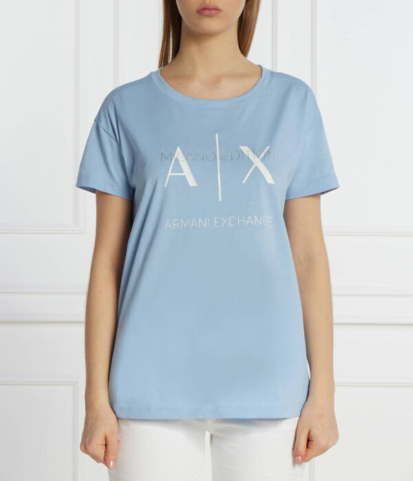 Футболка женская Armani Exchange свободного кроя, голубой
Футболка женская Armani Exchange свободного кроя, голубой