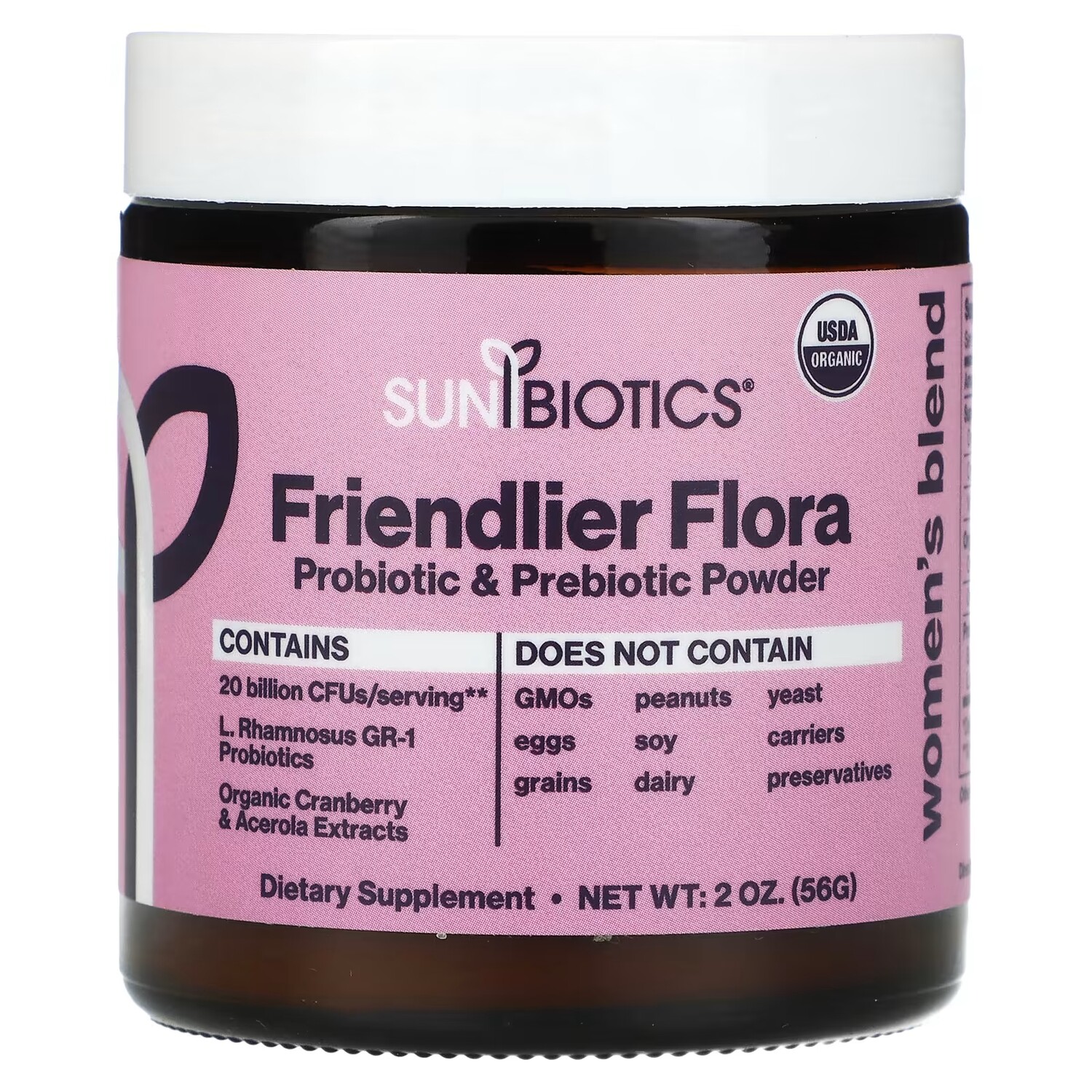 Добавка Sunbiotics Friendlier Flora женская смесь пробиотик и пребиотик в порошке, 56г 
Добавка Sunbiotics Friendlier Flora женская смесь пробиотик и пребиотик в порошке, 56г