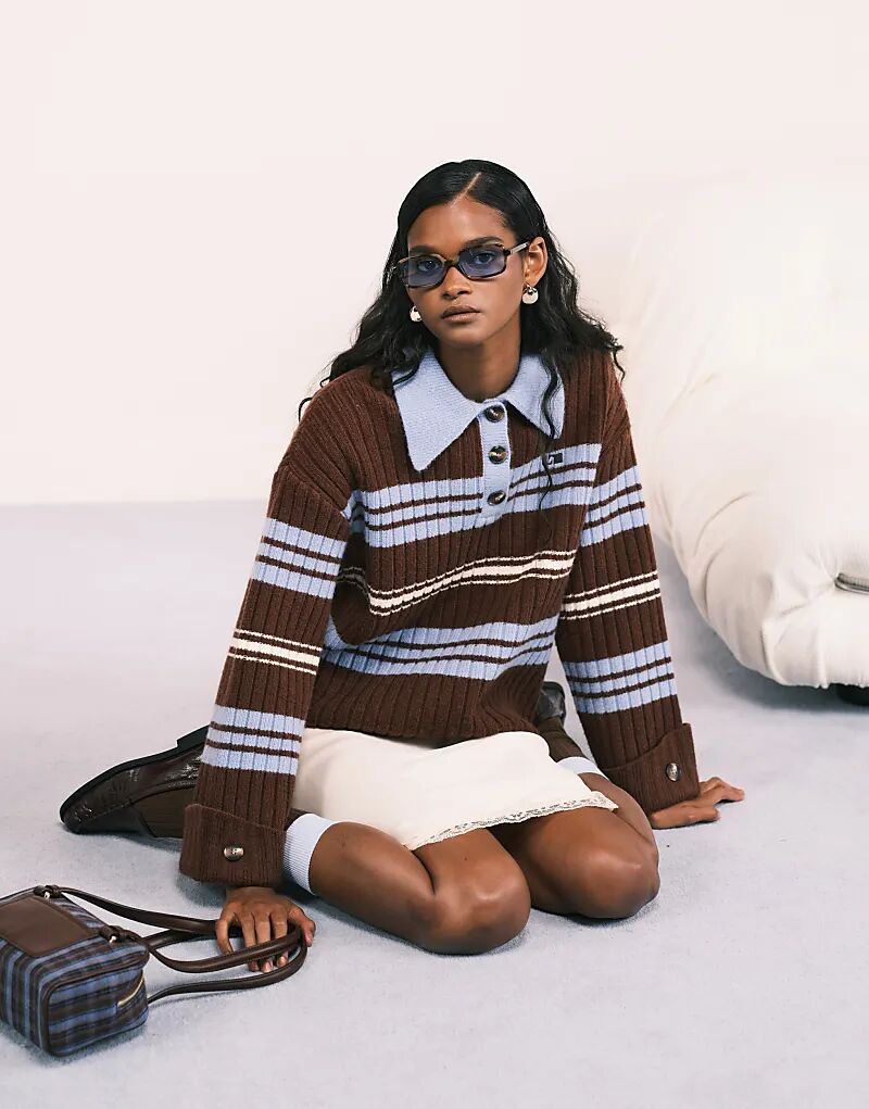 LAAGAM graz поло трикотажное в контрастную сине-коричневую полоску
LAAGAM graz поло трикотажное в контрастную сине-коричневую полоску