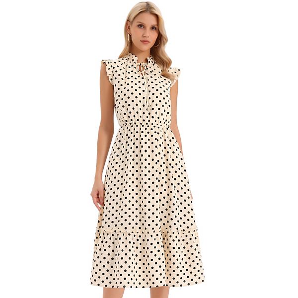 Платье в горошек с рюшами на рукавах и завязкой на шее для летнего отдыха Inspire Chic
Платье в горошек с рюшами на рукавах и завязкой на шее для летнего отдыха Inspire Chic