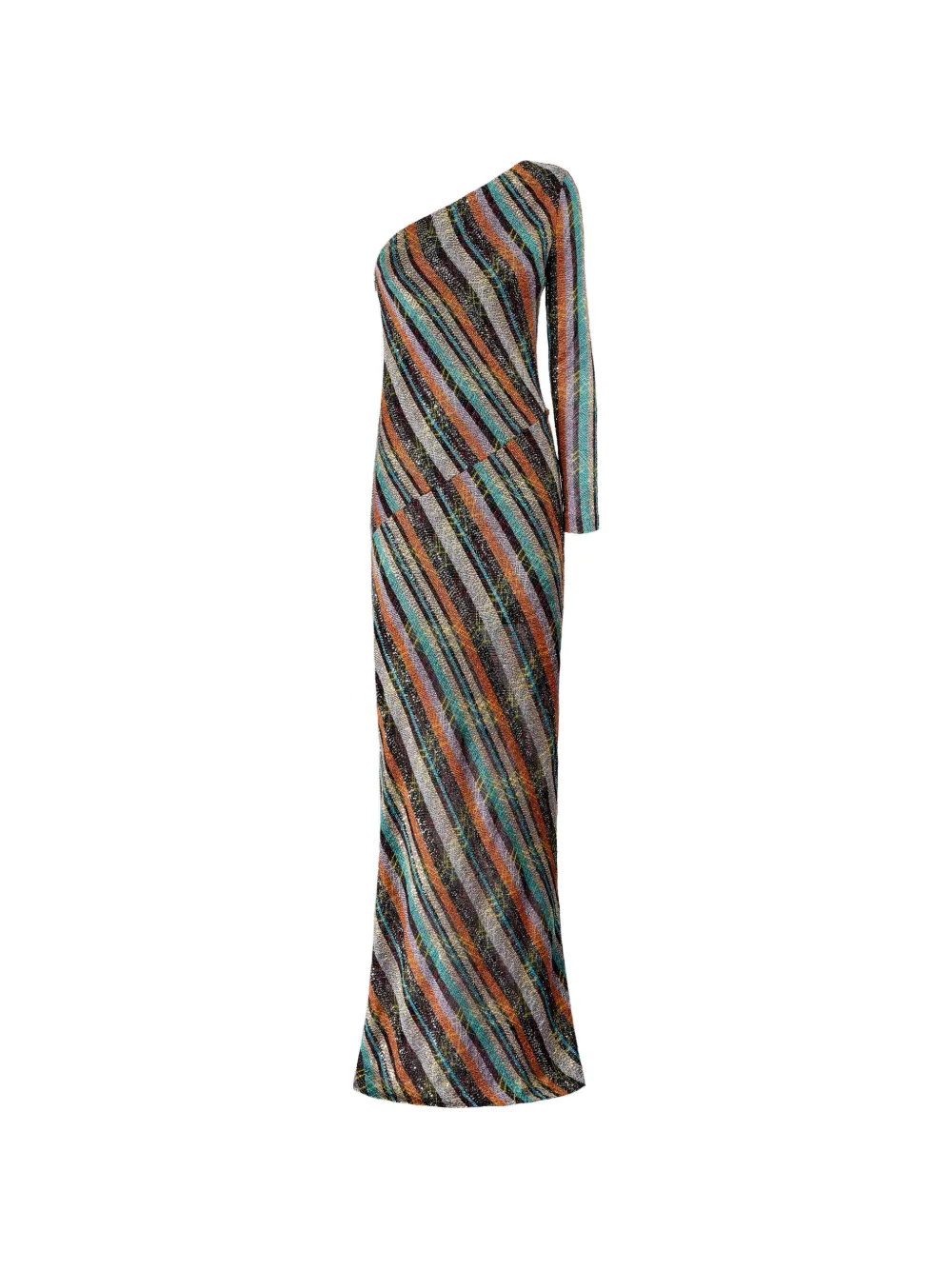 Полосатое платье макси на одно плечо Missoni, коричневый
Полосатое платье макси на одно плечо Missoni, коричневый