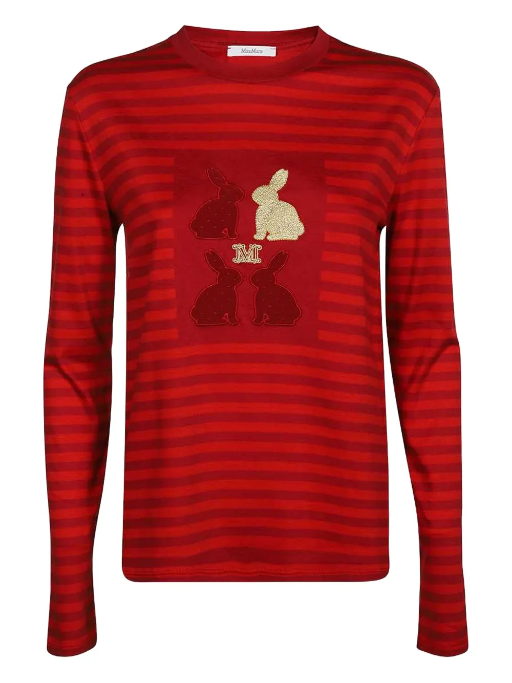 Футболка в полоску с изображением кролика MAX MARA, красный
Футболка в полоску с изображением кролика MAX MARA, красный